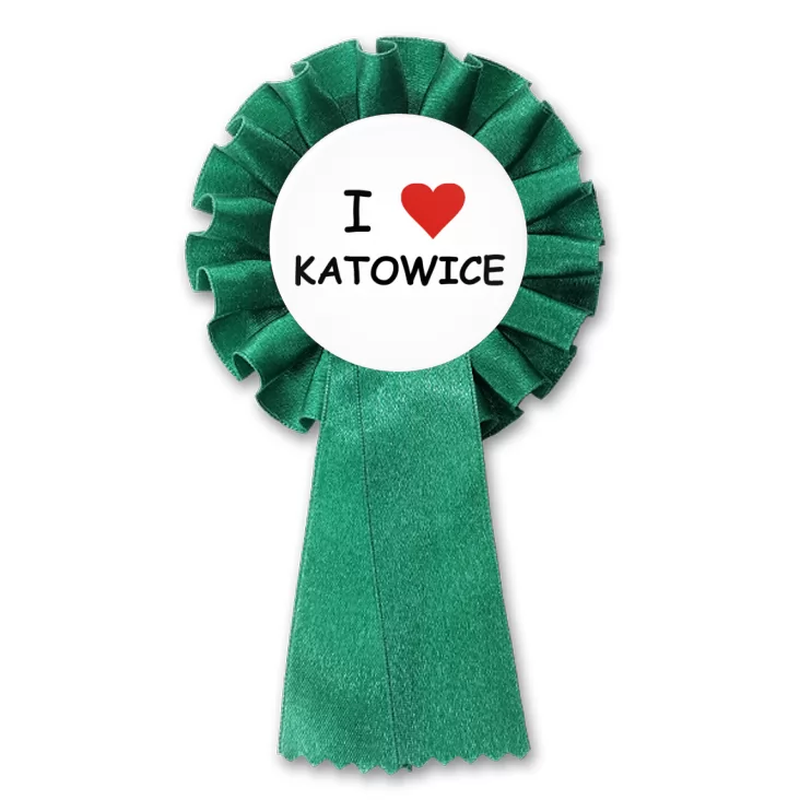 przypinka kotylion I love Katowice