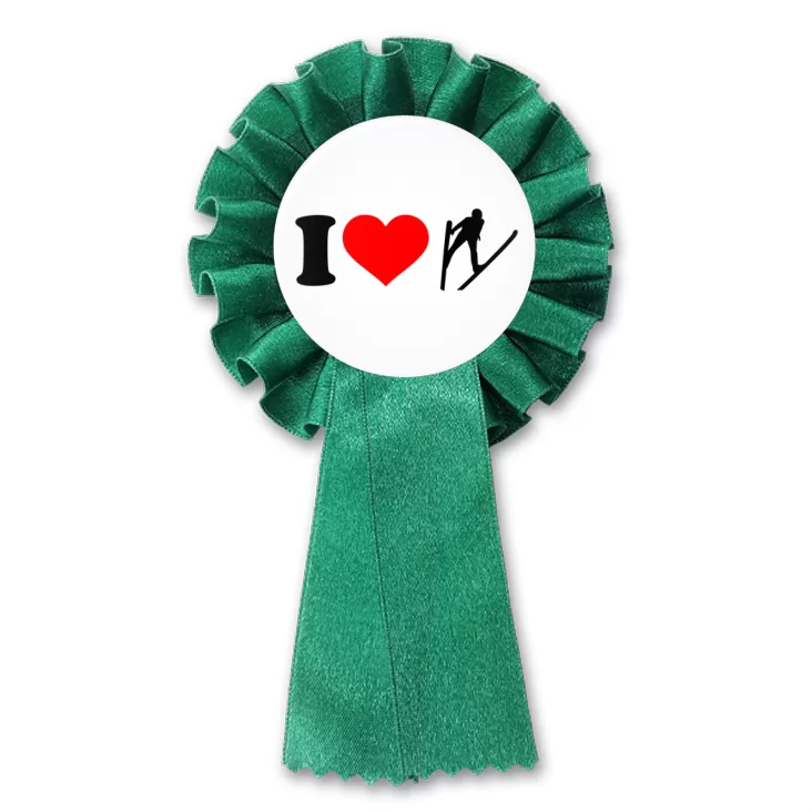 przypinka kotylion I love skoki narciarskie