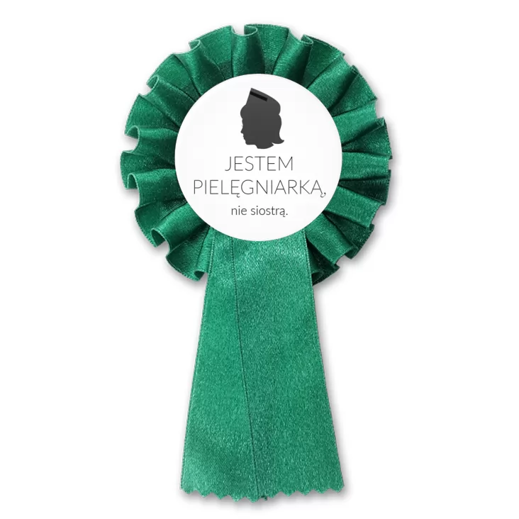przypinka kotylion Jestem pielęgniarką nie siostrą