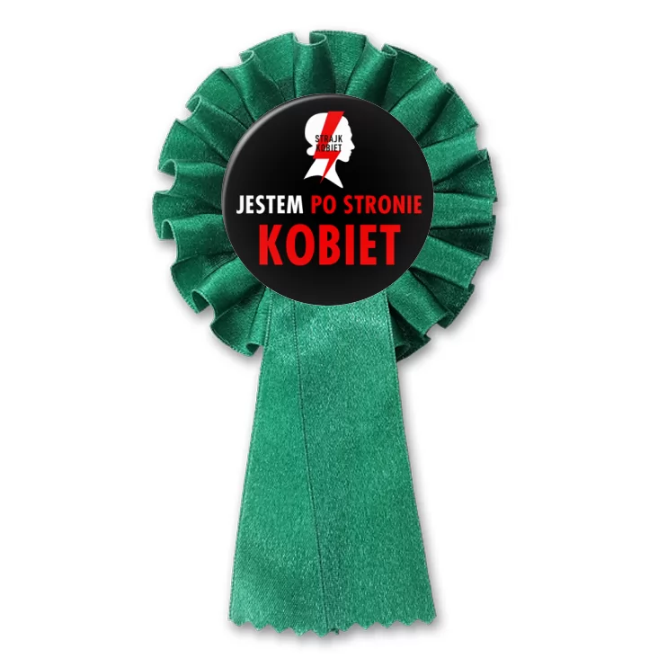 przypinka kotylion Jestem po stronie kobiet