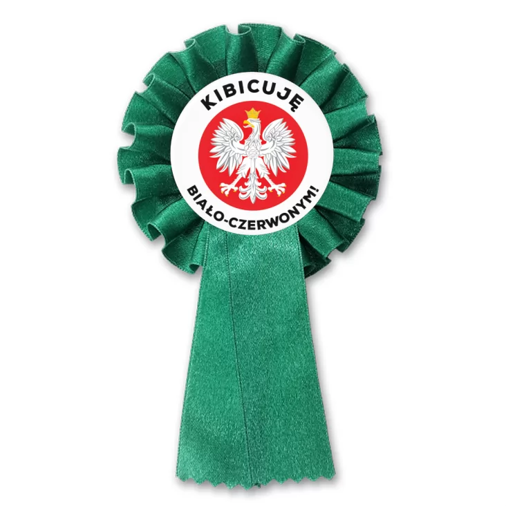 przypinka kotylion Kibicuję biało-czerwonym