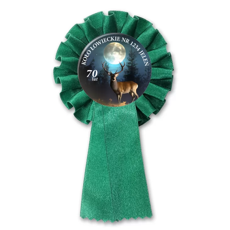 przypinka kotylion Koło Łowieckie Jeleń Jubileusz
