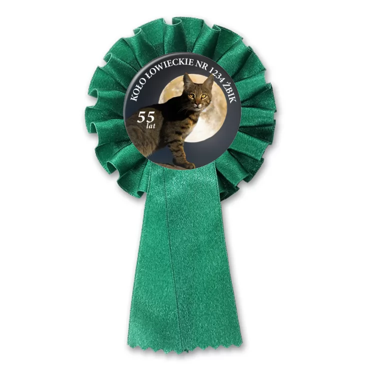 przypinka kotylion Koło Łowieckie Żbik Jubileusz