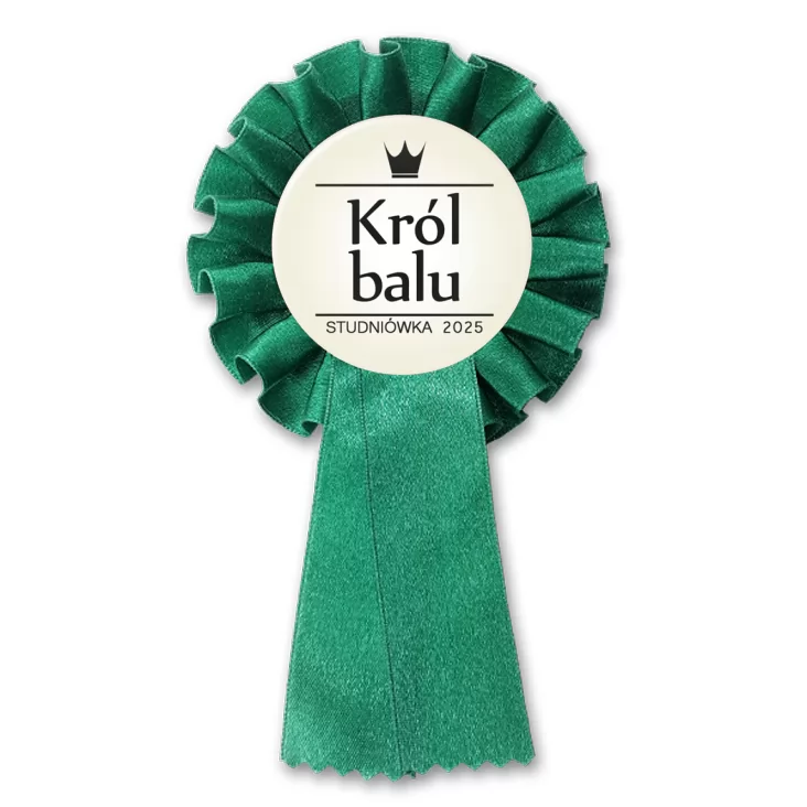 przypinka kotylion Król Balu z koroną studniówka