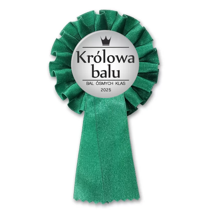 przypinka kotylion Królowa Balu Ósmych Klas szara