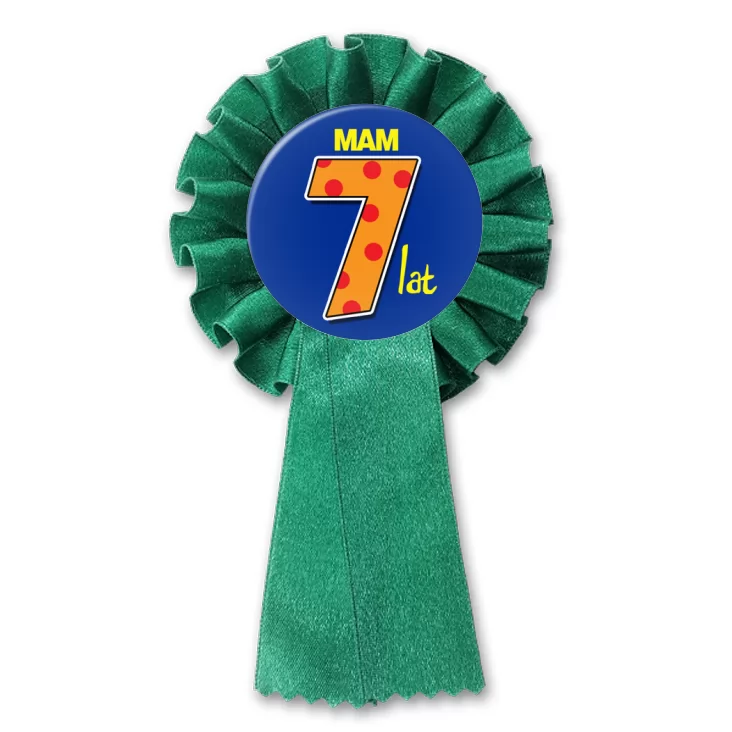 przypinka kotylion Mam 7 lat