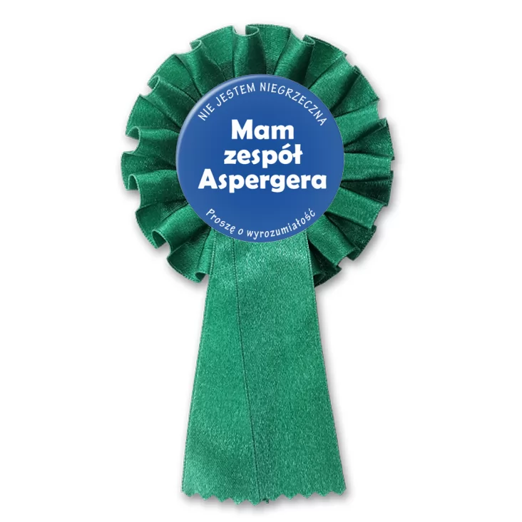 przypinka kotylion Mam zespół Aspergera