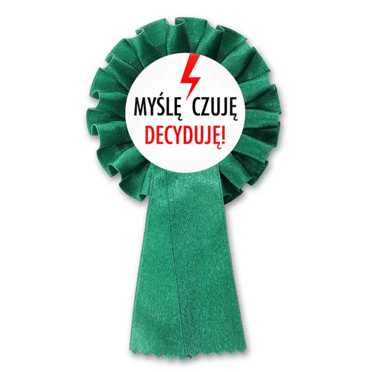 przypinka kotylion Myślę Czuję Decyduję