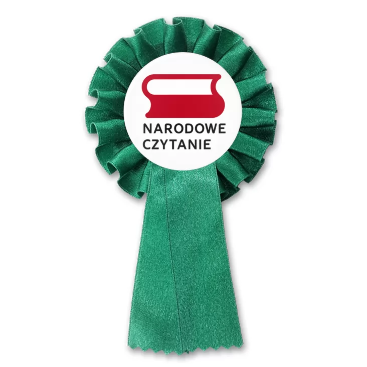 przypinka kotylion Narodowe Czytanie logo