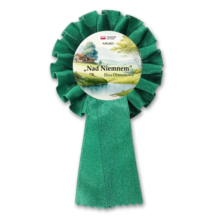 przypinka kotylion Narodowe Czytanie Nad Niemnem Elizy Orzeszkowej