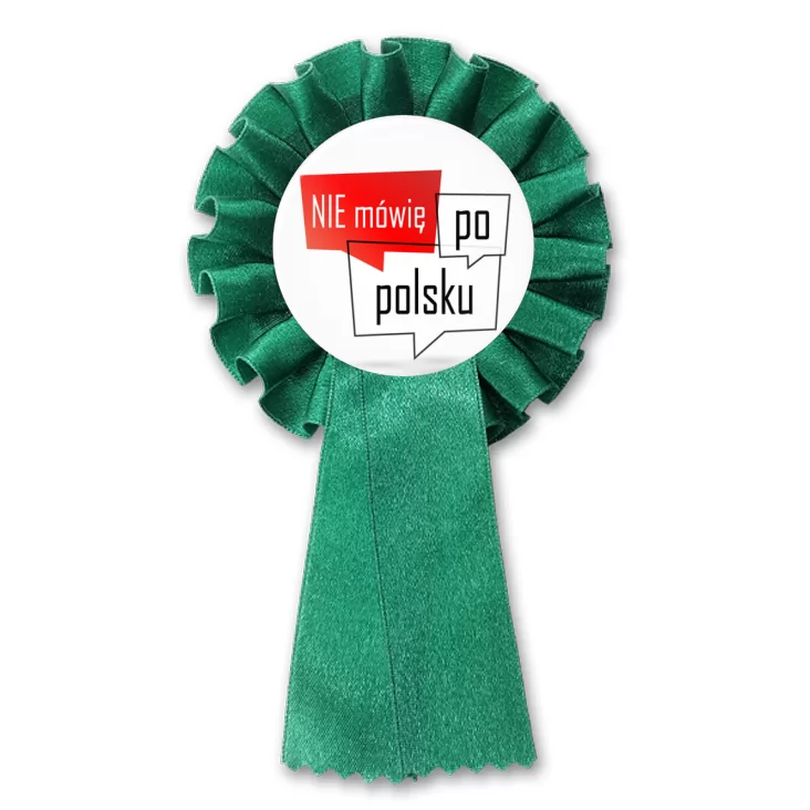przypinka kotylion Nie mówię po polsku