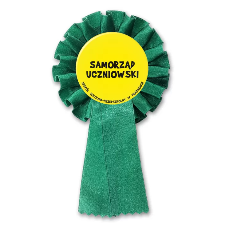 przypinka kotylion Samorząd Uczniowski Zespół Szkolno-Przedszkolny w Prażmowie