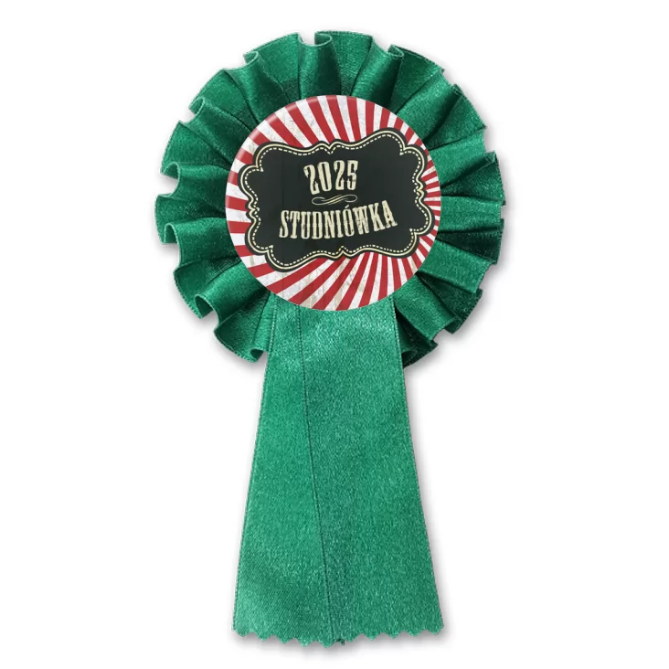 przypinka kotylion Studniówka z motywem rozety