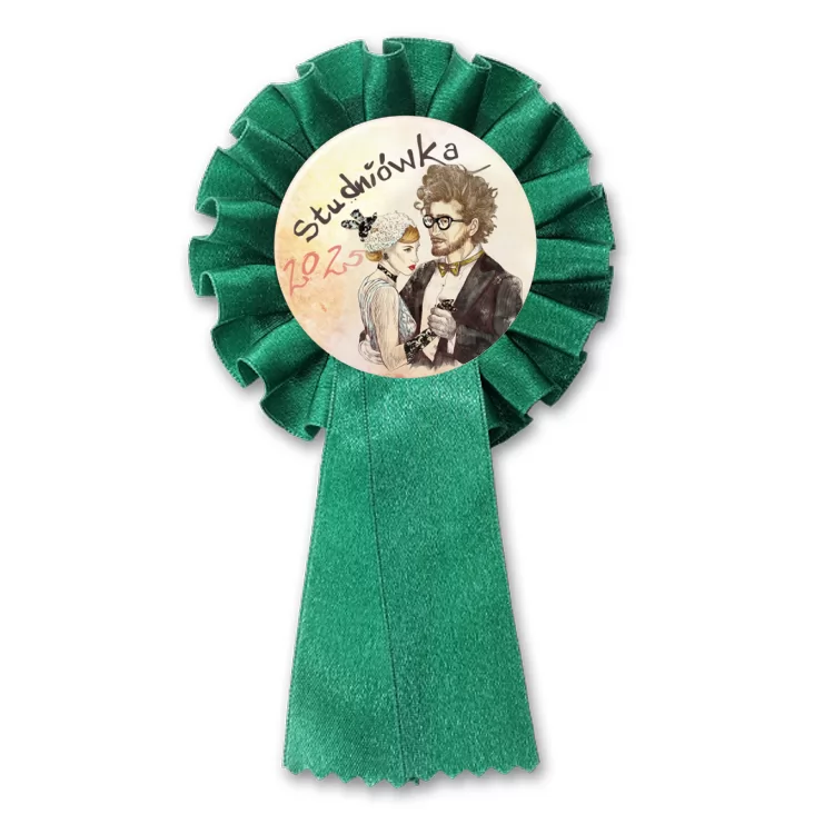 przypinka kotylion Studniówka retro z panem Kleksem