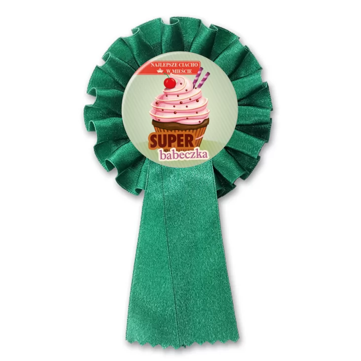 przypinka kotylion Super babeczka pistacjowa