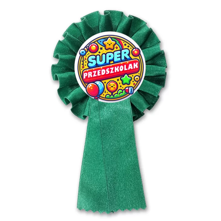 przypinka kotylion Super Predszkolak na kolorowo