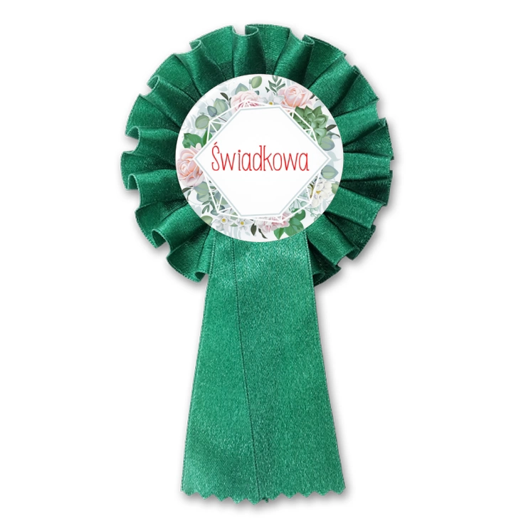 przypinka kotylion Świadkowa wzór kwiecisty