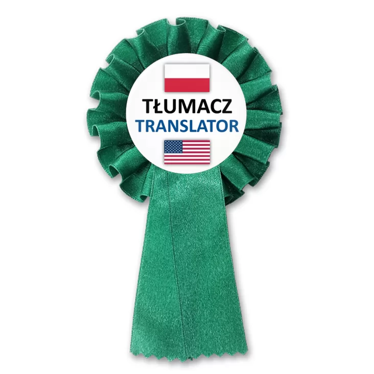 przypinka kotylion Tłumacz polski angielski amerykański