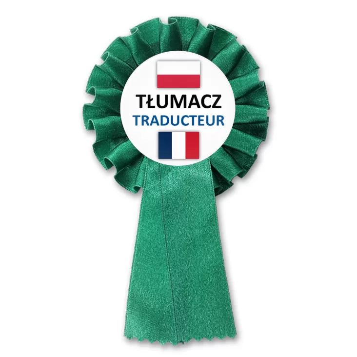 przypinka kotylion Tłumacz polski francuski