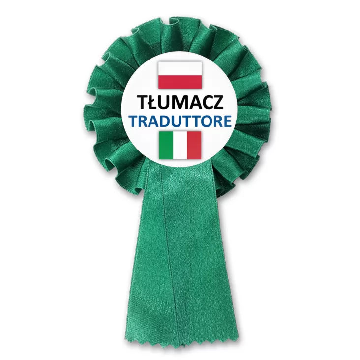przypinka kotylion Tłumacz polski włoski