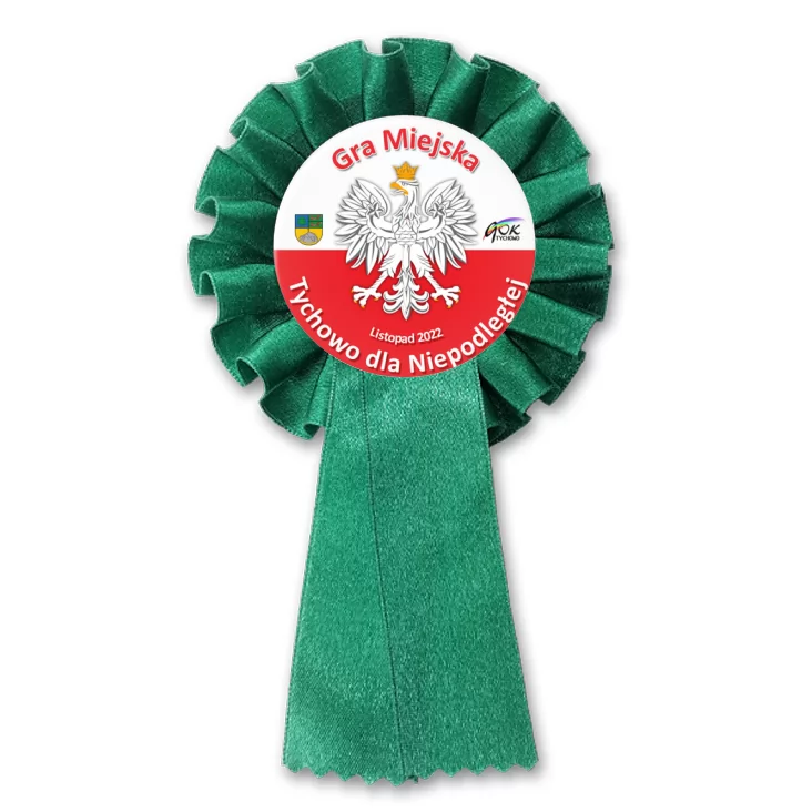 przypinka kotylion Tychowo dla Niepodległej 2022