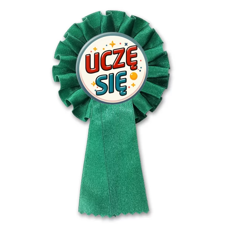 przypinka kotylion Uczę się kolorowe litery