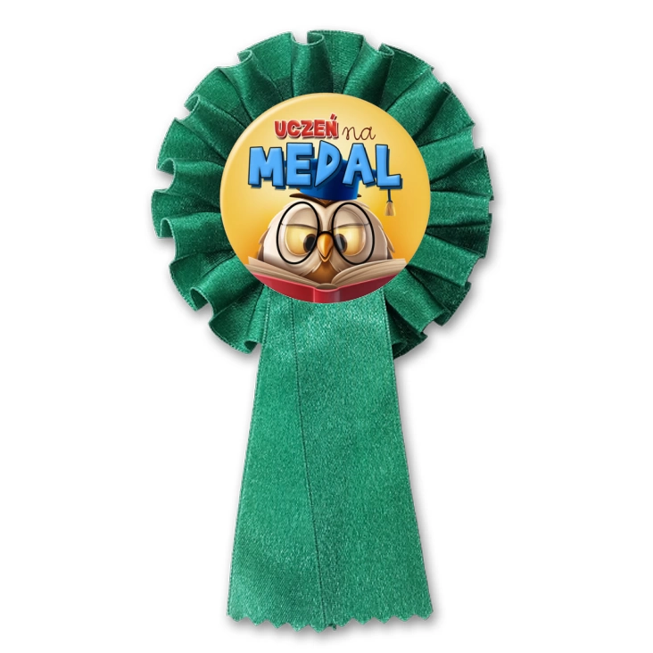 przypinka kotylion Uczeń na medal sowa z biretem