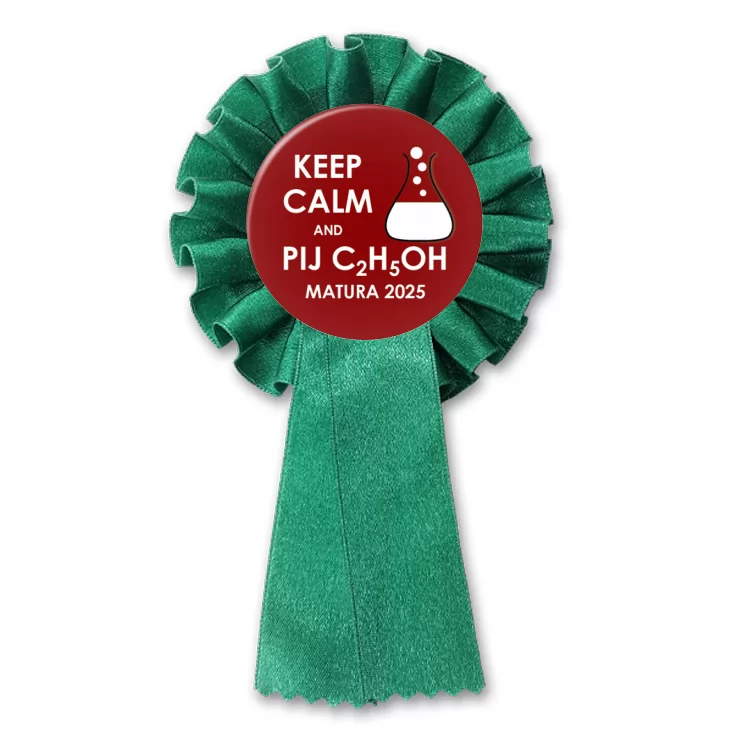 przypinka kotylion Matura Keep Calm and Drink C2H5O2