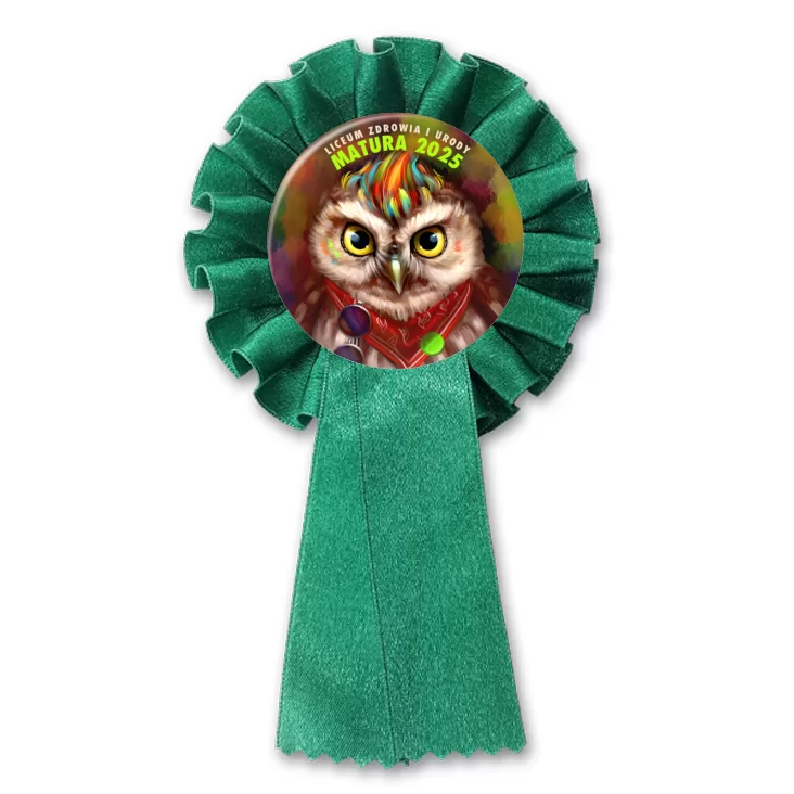 przypinka kotylion Matura z kolorową grzywą