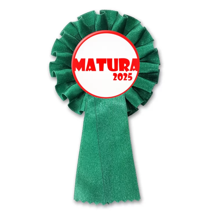 przypinka kotylion Matura czerwony napis