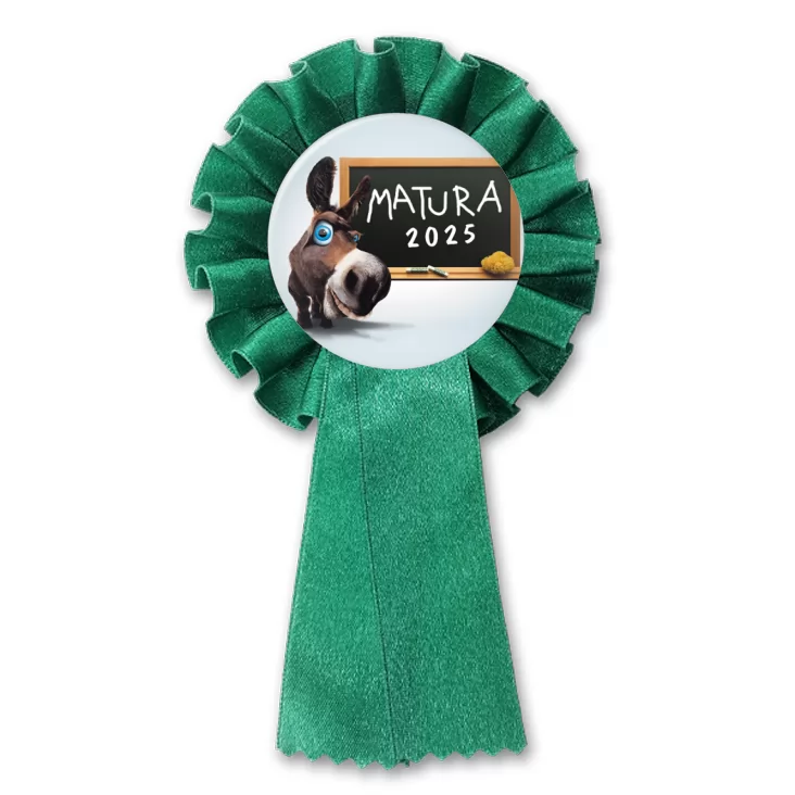 przypinka kotylion Matura osioł przy tablicy