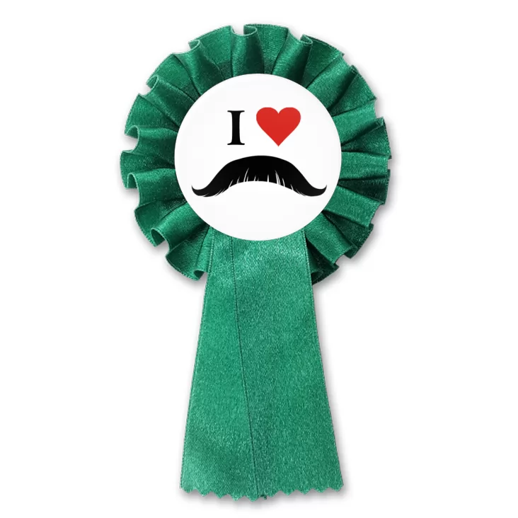 przypinka kotylion I love moustache