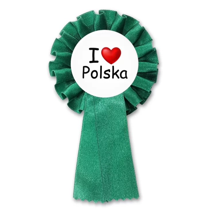 przypinka kotylion I love Polska serduszko