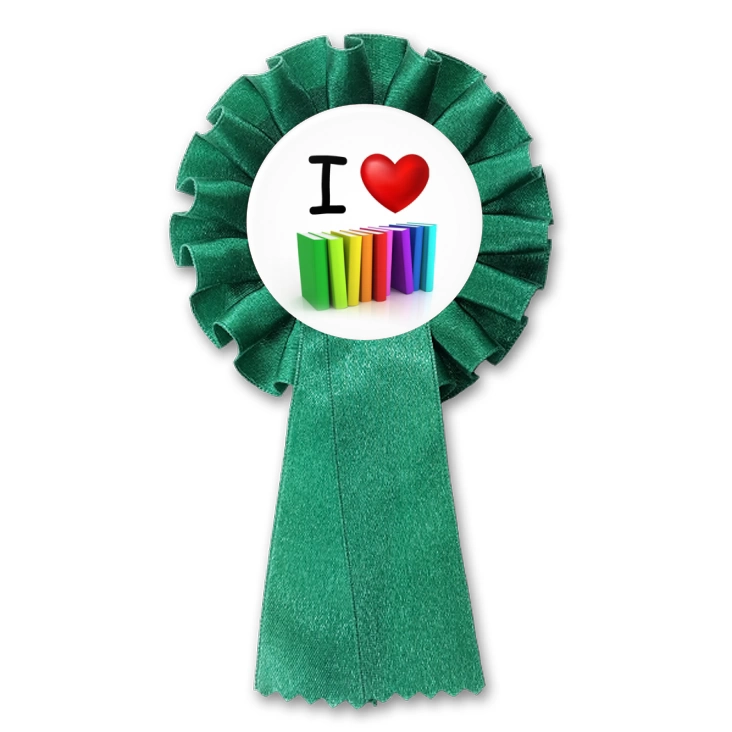 przypinka kotylion I love książki