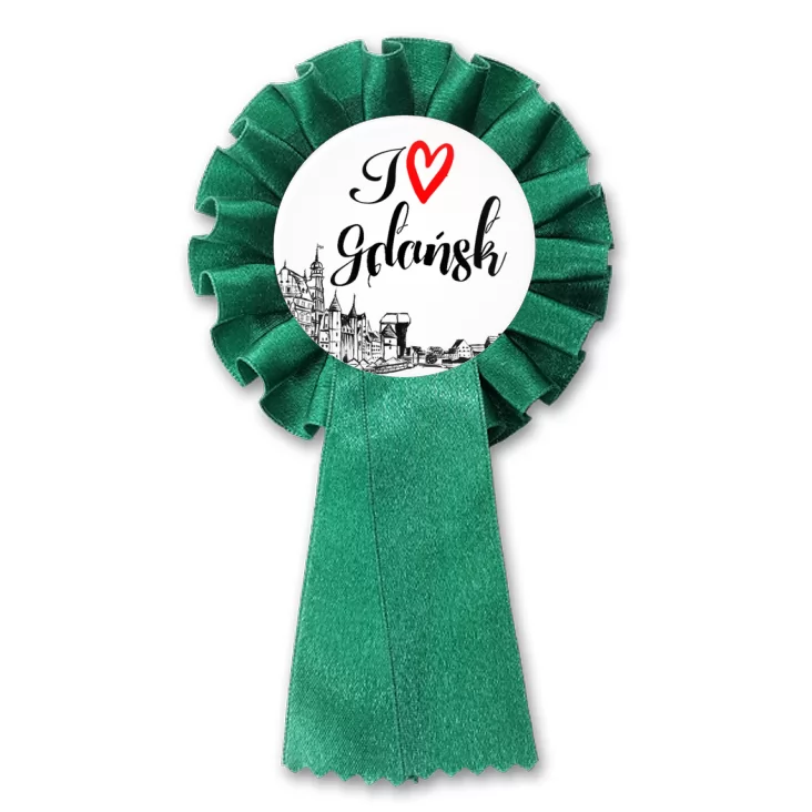przypinka kotylion I love Gdańsk