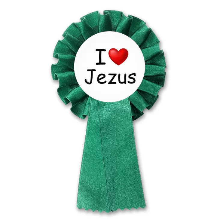 przypinka kotylion I love Jezus