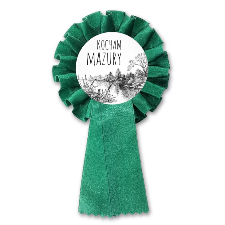 przypinka kotylion Kocham Mazury