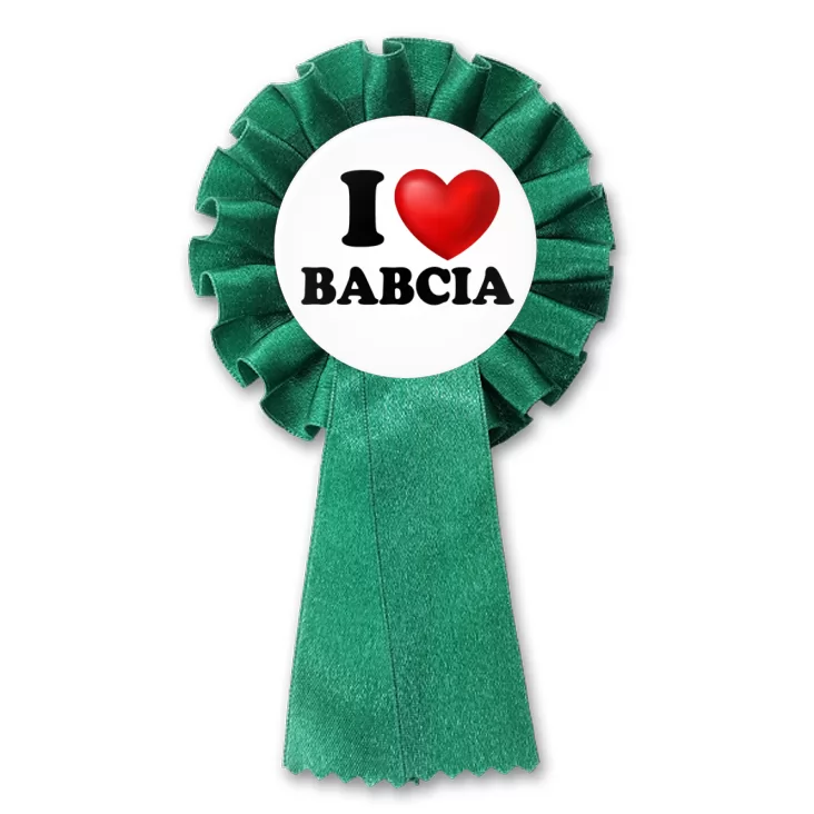przypinka kotylion I love babcia