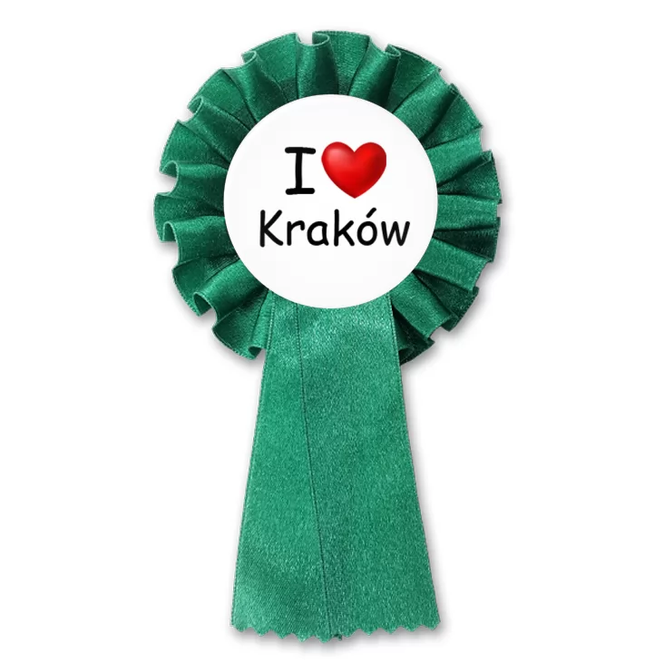 przypinka kotylion I love Kraków