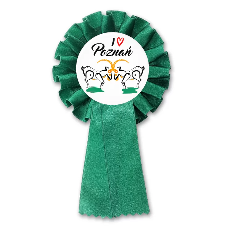 przypinka kotylion I love Poznań