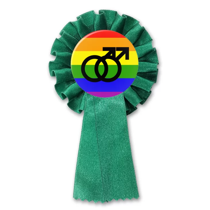 przypinka kotylion Para mężczyzn - symbole