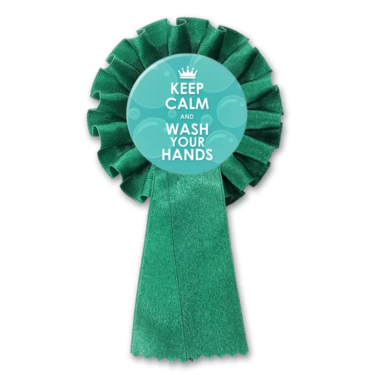 przypinka kotylion Keep calm and wash your hands