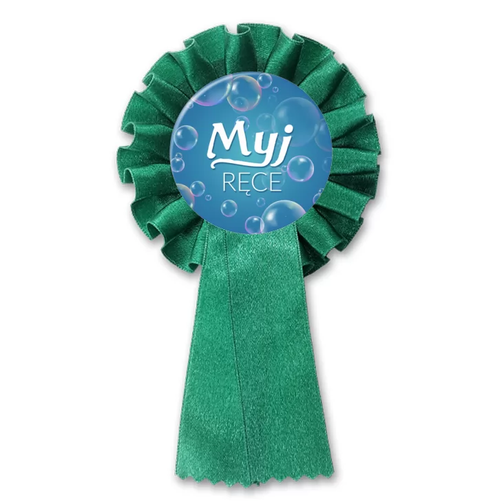 przypinka kotylion Myj ręce