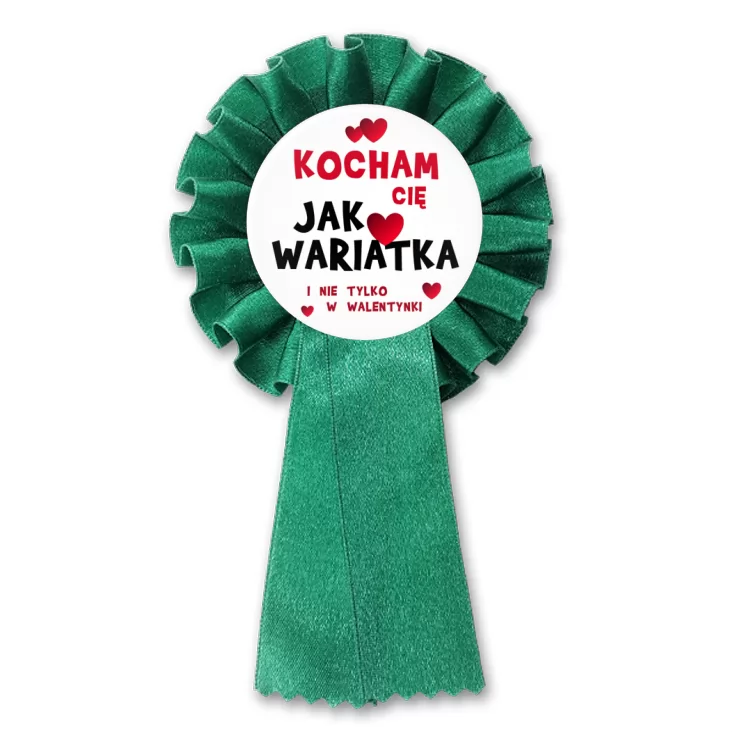 przypinka kotylion Kocham Cię Jak wariatka