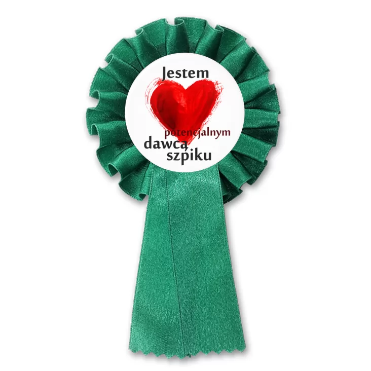 przypinka kotylion Jestem dawcą szpiku