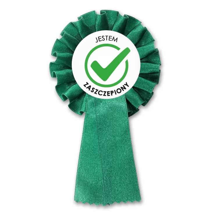 przypinka kotylion Jestem zaszczepiony