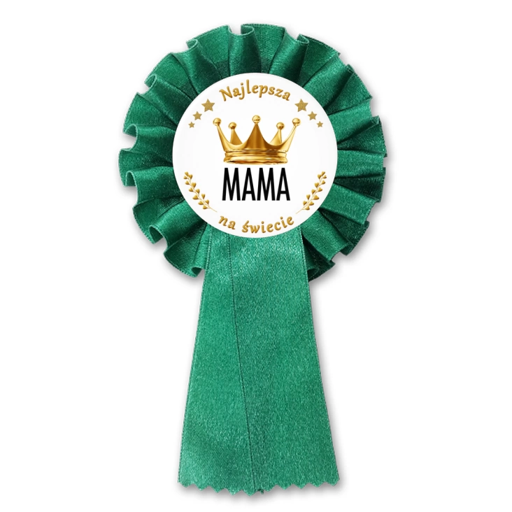 przypinka kotylion Dzień Mamy Najlepsza mama na świecie w koronie
