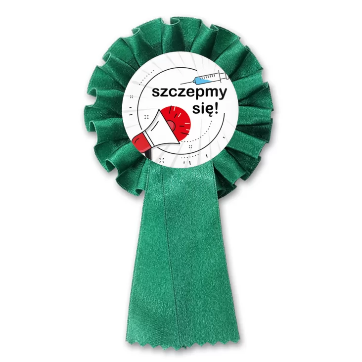 przypinka kotylion Zaszczepmy się