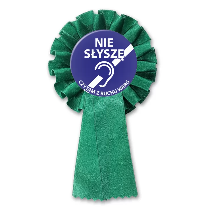 przypinka kotylion Nie słyszę