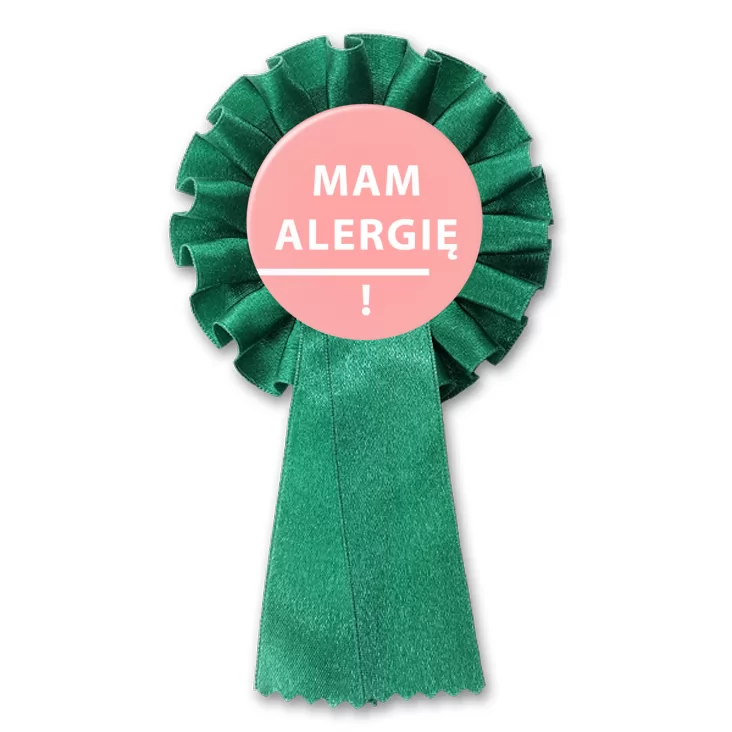 przypinka kotylion Mam alergię